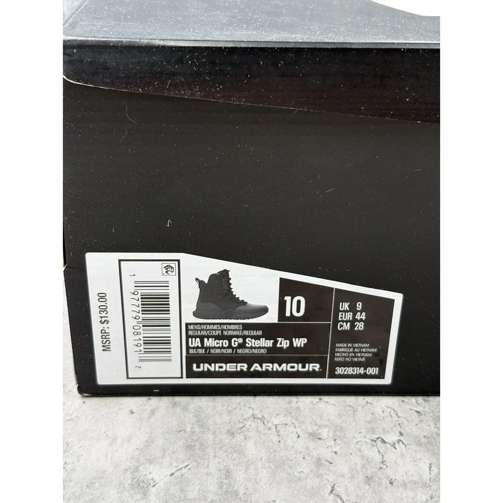 Under Armour 3028316 Men's Micro G Stellar Mid Boots, Black, Size 10 Waterproof